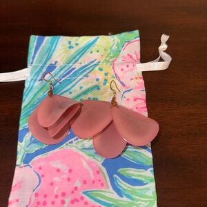 Pink Petal Drop Earrings